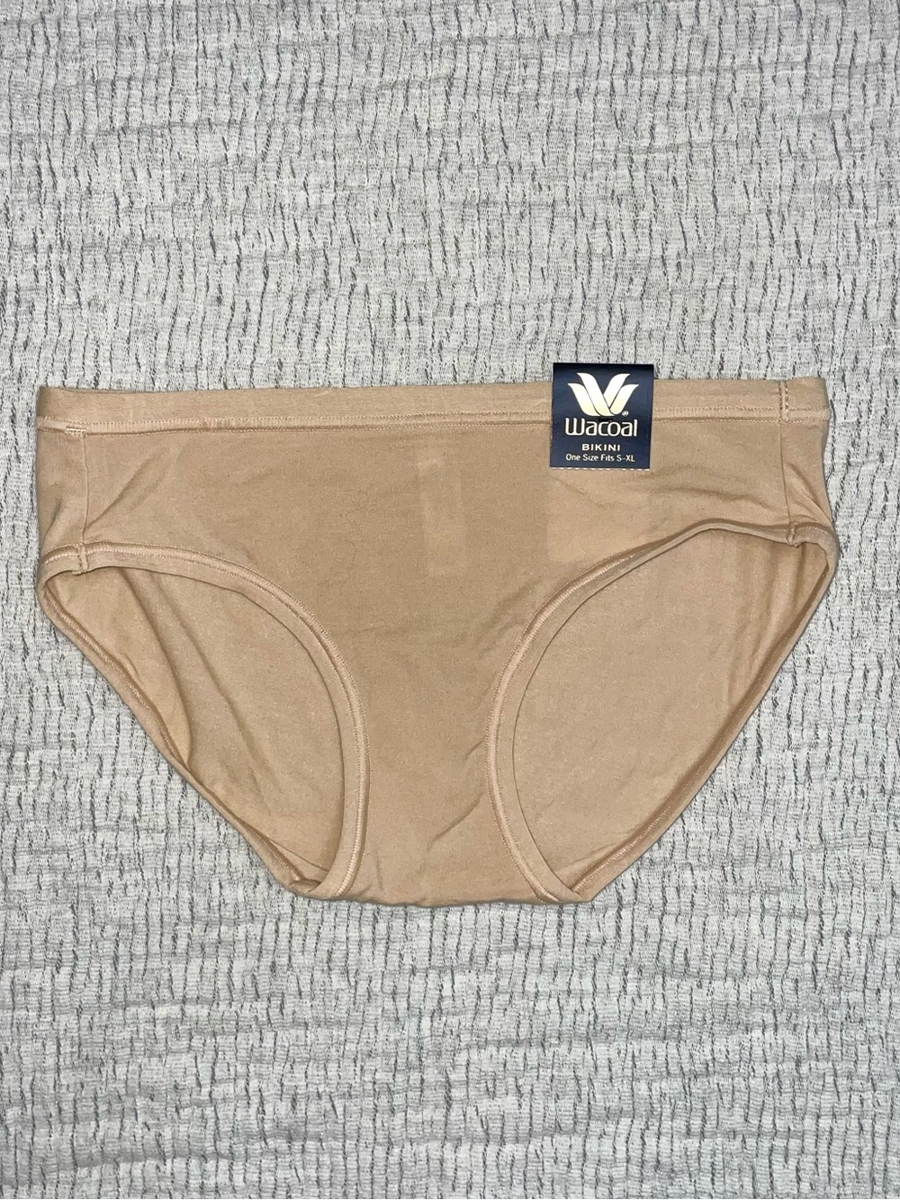 Wacoal B Fitted One Size Nude Cotton Bikini Panty NWT